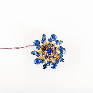 Vintage Blue Crystal Brooch